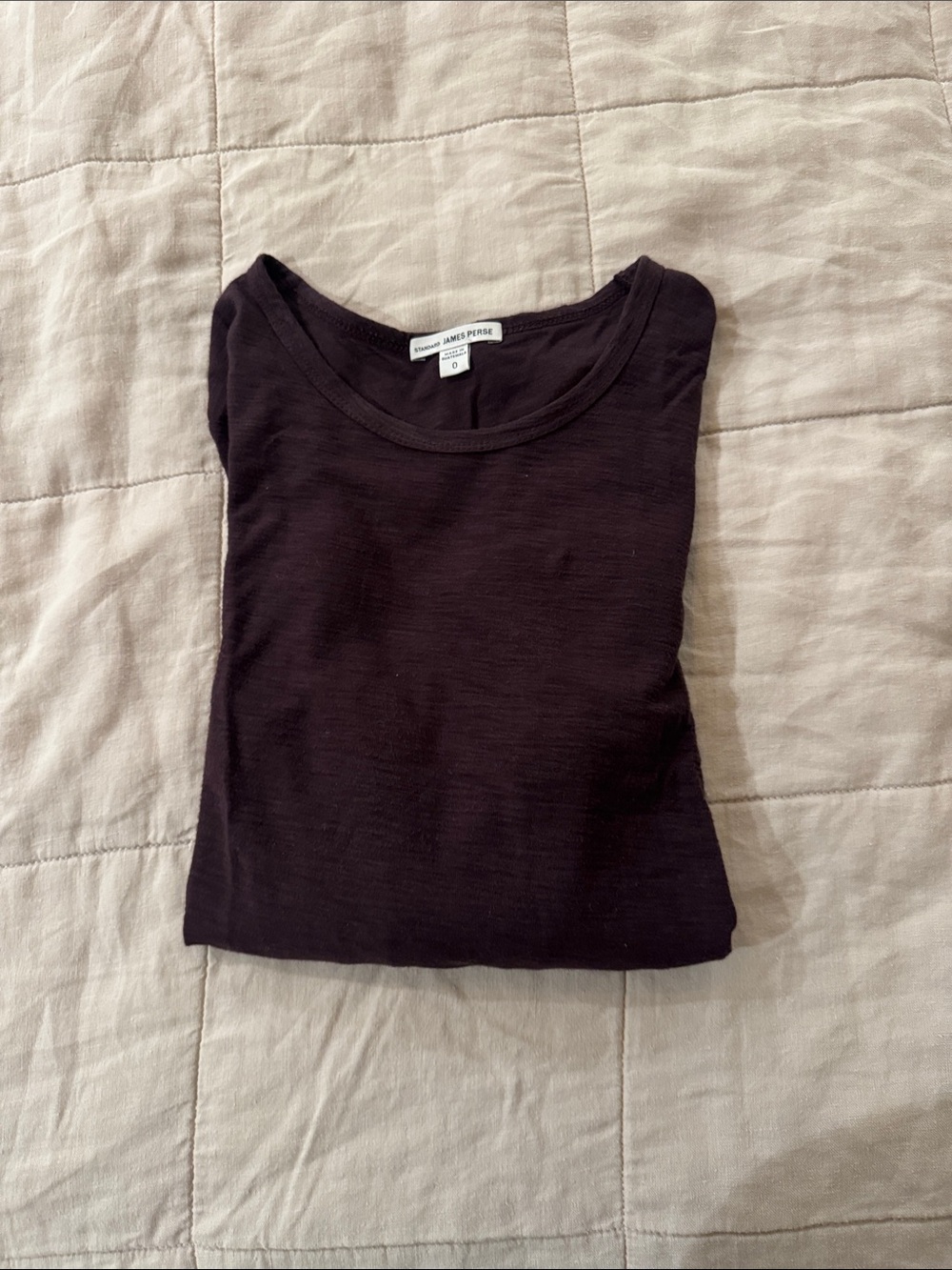 James Perse Women’s Dark Brown Short Sleeve Crew Tee